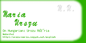 maria urszu business card